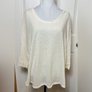 Joe Fresh Cream Top‎ Shirt Size large